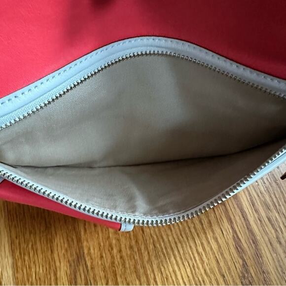 Coach Archive Legacy Two Tone Utility Clutch Bright Coral Snow - Picture 10 of 11